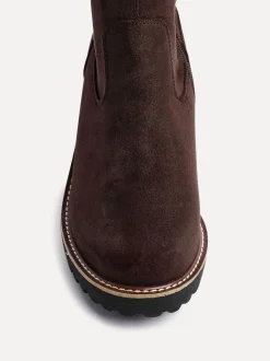Marron - Linzi Bottes compensées hautes extensibles
