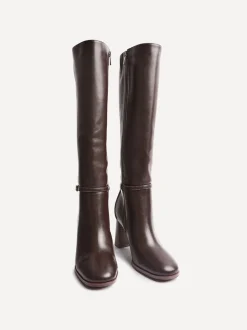 Marron - Linzi Bottes Midtown à talon carré avec boucle