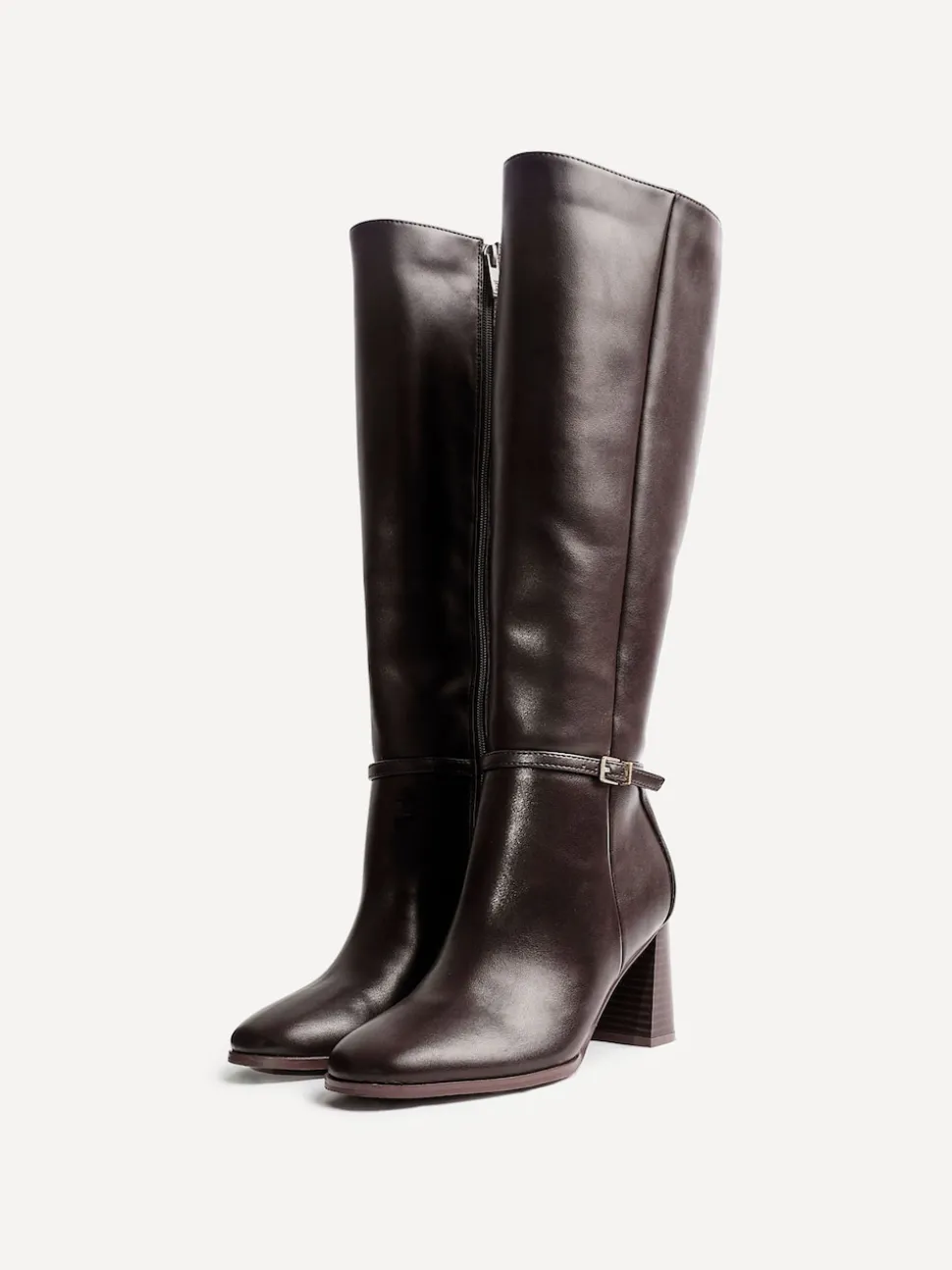 Marron - Linzi Bottes Midtown à talon carré avec boucle