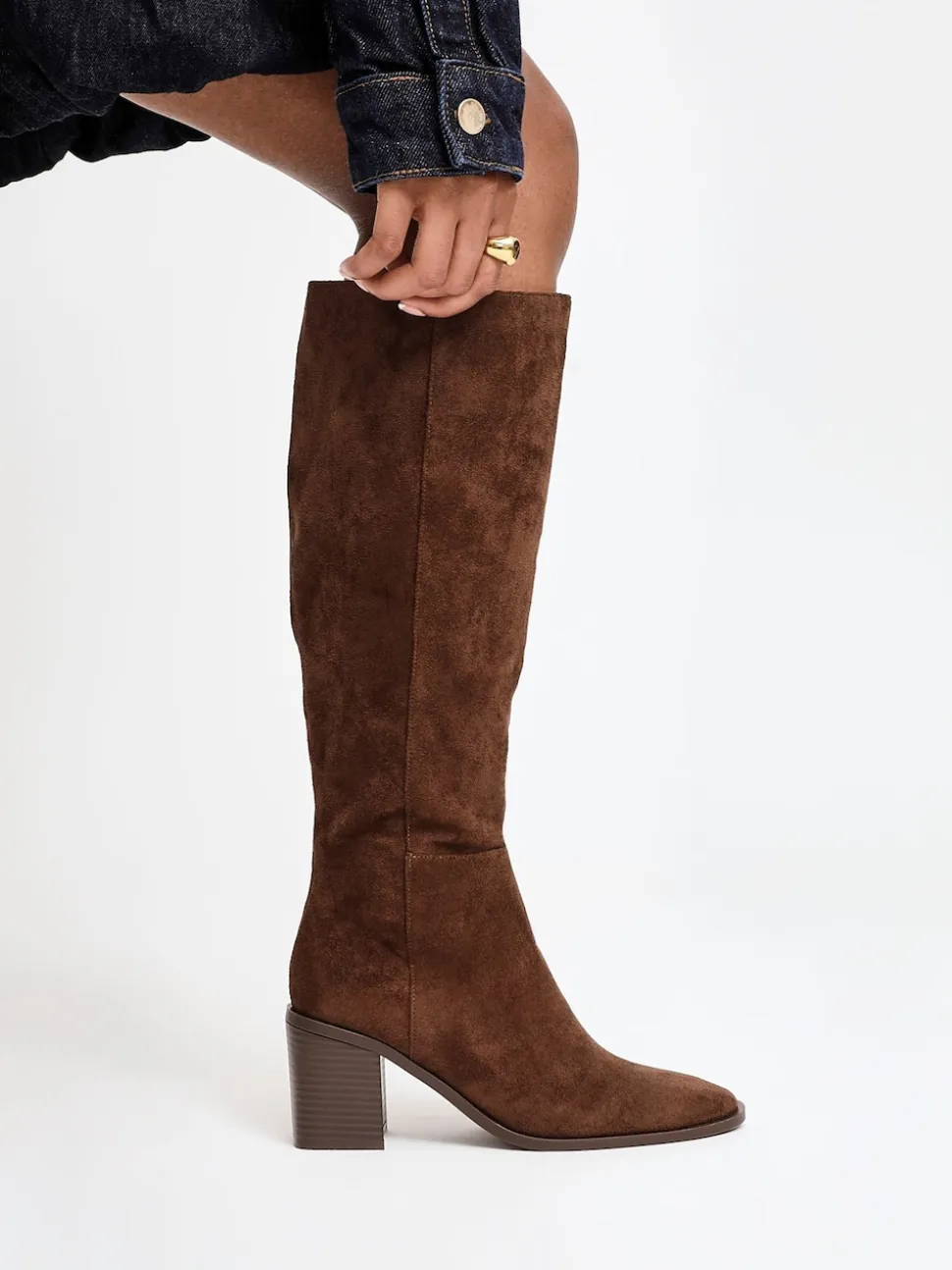Marron - Linzi Bottes/Bottines montante à talons carrés Levine
