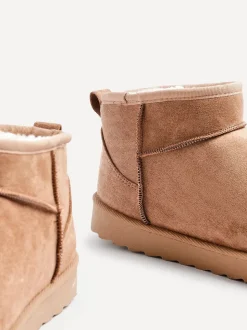 Marron - Linzi bottines doublées en faux daim Mini Addy