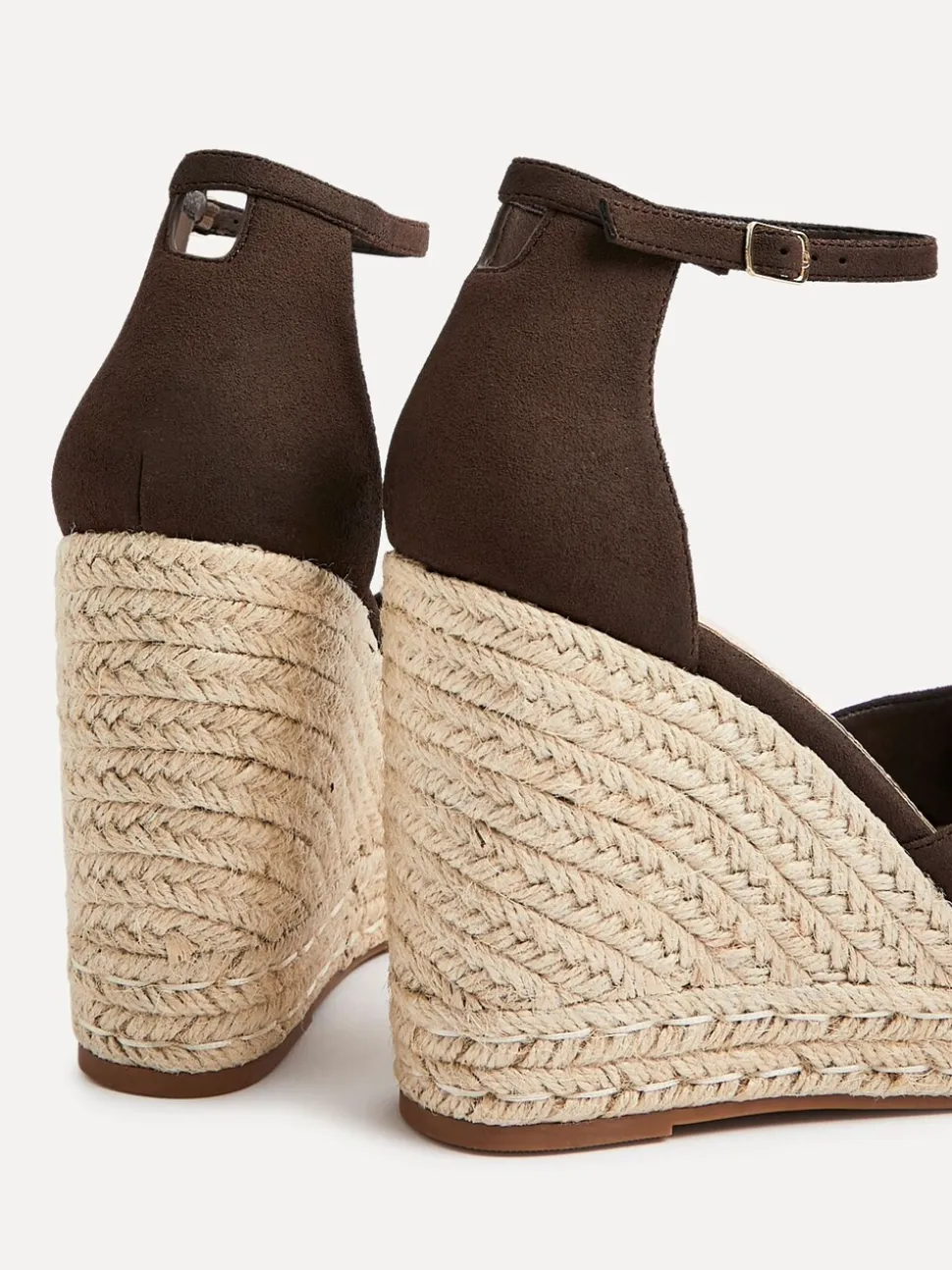 Marron - Linzi Gracio Espadrilles à plateforme en corde compensées avec sandales enveloppantes à la cheville
