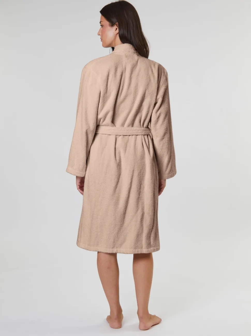 Marron - Loungeable Peignoir classique en éponge