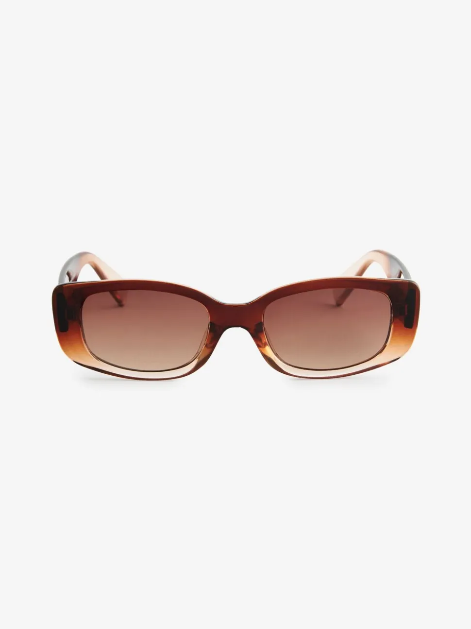 Marron - Lunettes de soleil rectangulaires fines