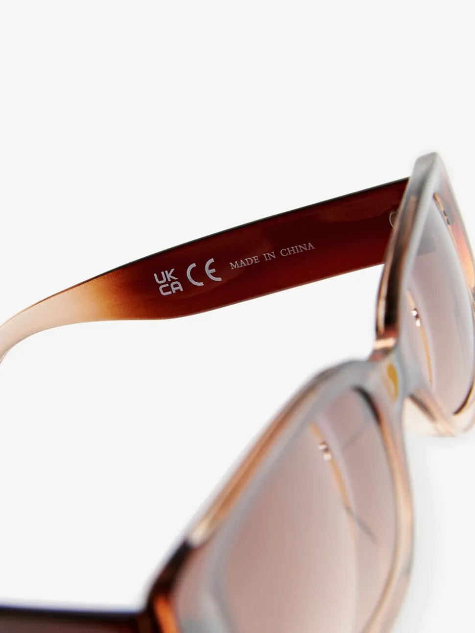 Marron - Lunettes de soleil rectangulaires fines
