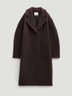 Marron - Manteau Hush Cocoon en laine italienne