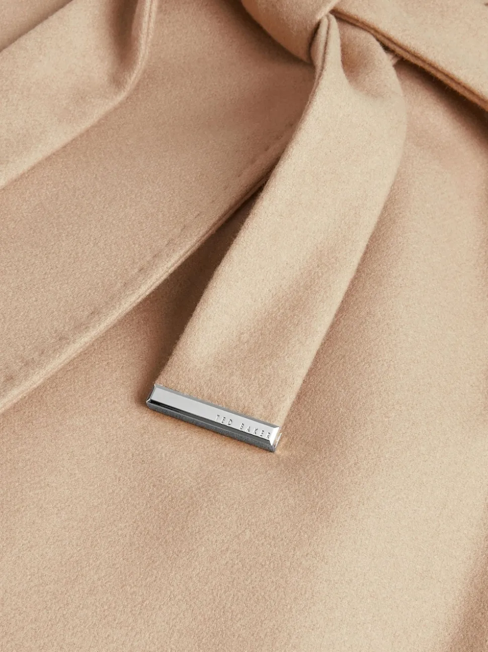 Marron - Manteau Ted Baker Rose mi-long en laine à ceinture