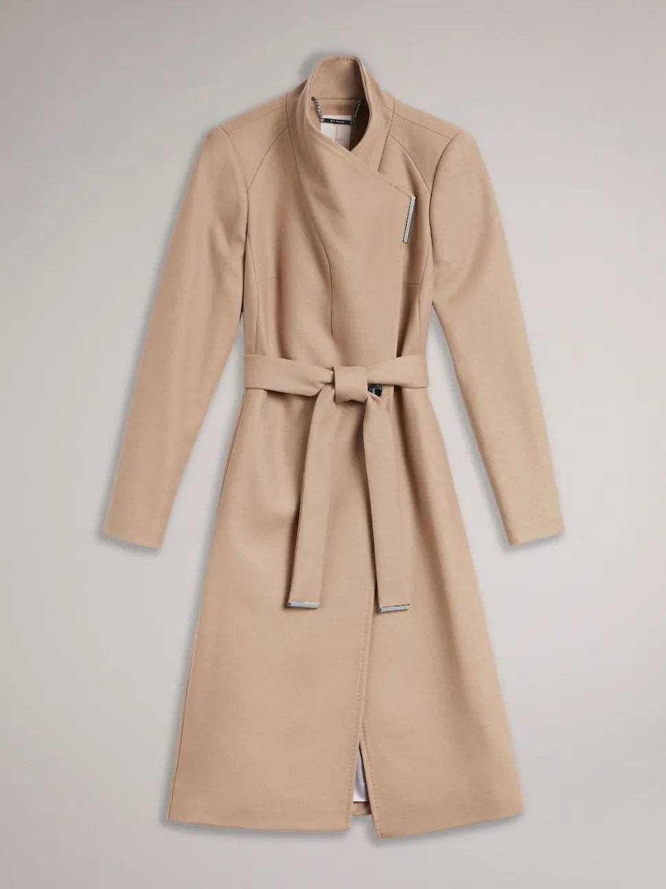 Marron - Manteau Ted Baker Rose mi-long en laine à ceinture