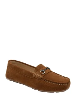 Marron - Mocassins plats Ravel en daim