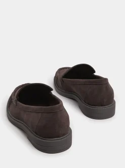 Marron - Mocassins Yours Curve froncés coupe extra-large