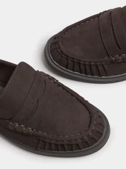Marron - Mocassins Yours Curve froncés coupe extra-large