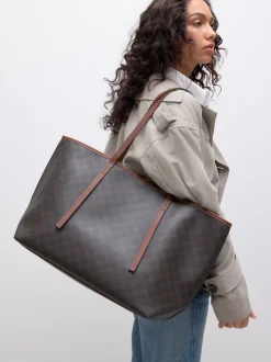 Marron à monogramme - Grand Sac épaule