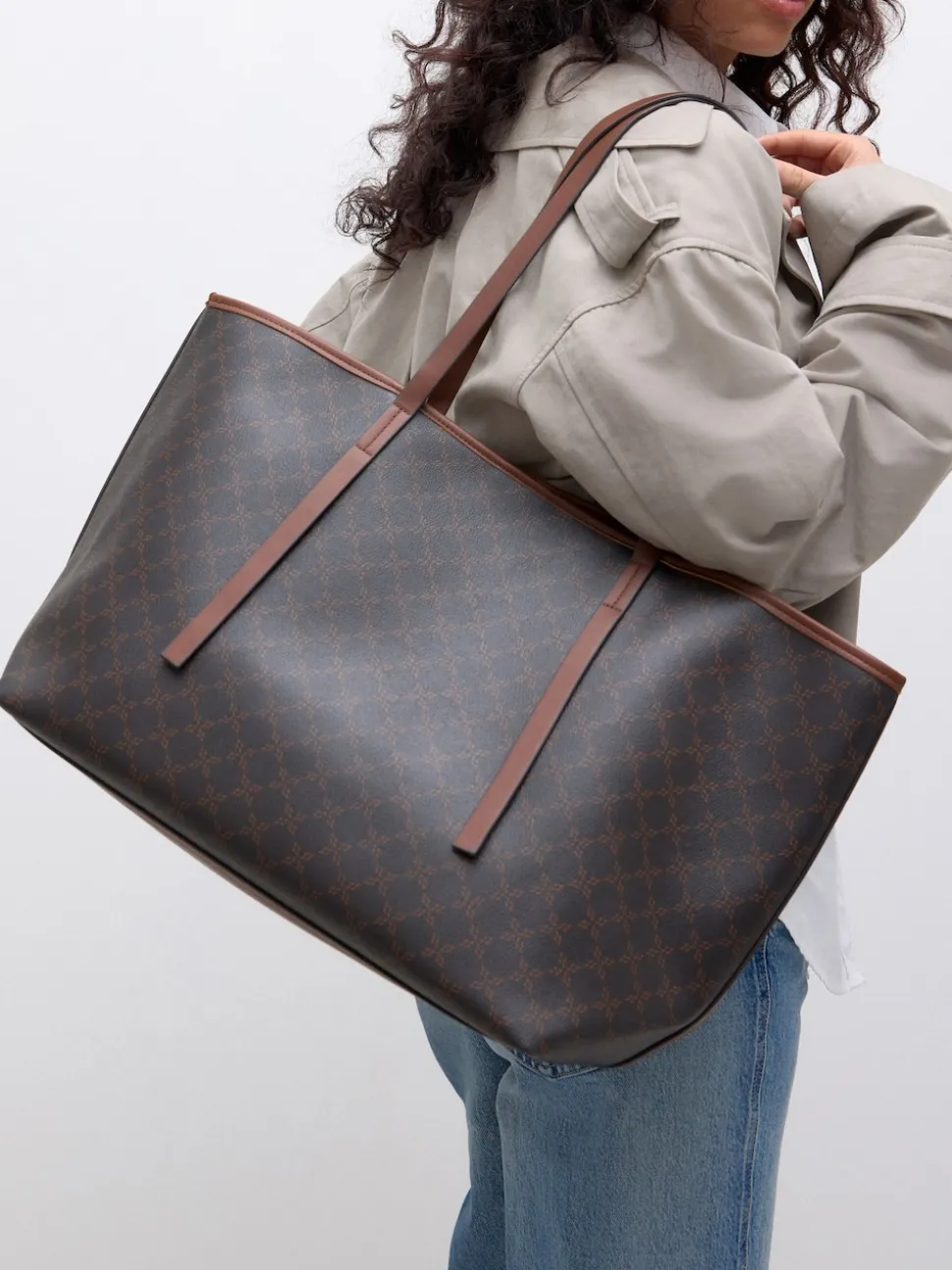 Marron à monogramme - Grand Sac épaule