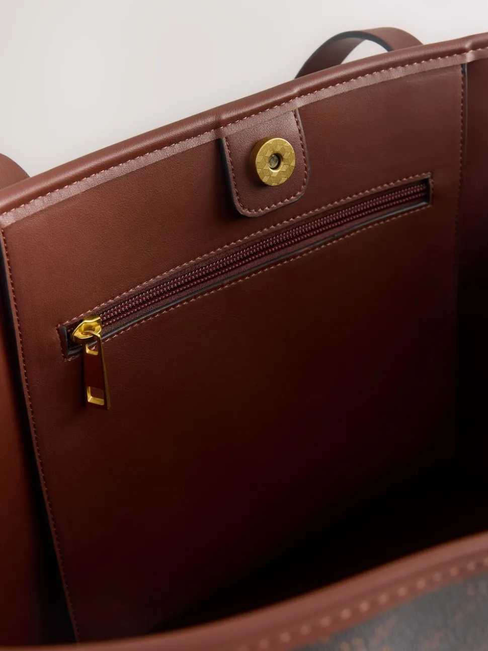 Marron à monogramme - Grand Sac épaule