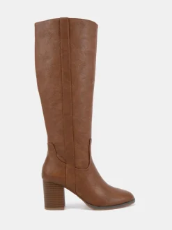 Marron - Novo Bottes Giovanna à talon carré