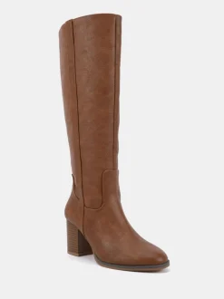 Marron - Novo Bottes Giovanna à talon carré