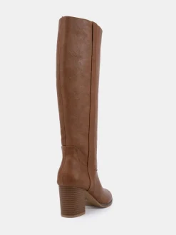 Marron - Novo Bottes Giovanna à talon carré
