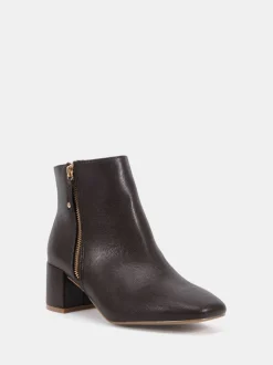 Marron - Novo Bottes Kate zippées à talons carrés et bout carré