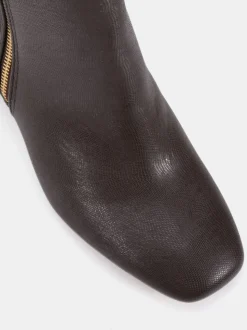 Marron - Novo Bottes Kate zippées à talons carrés et bout carré