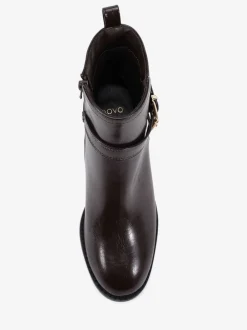 Marron - Novo bottines à boucle à talon rond en jasmin coupe large