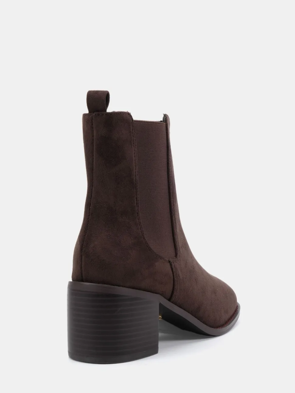 Marron - Novo bottines Juno à talon carré coupe large Chelsea