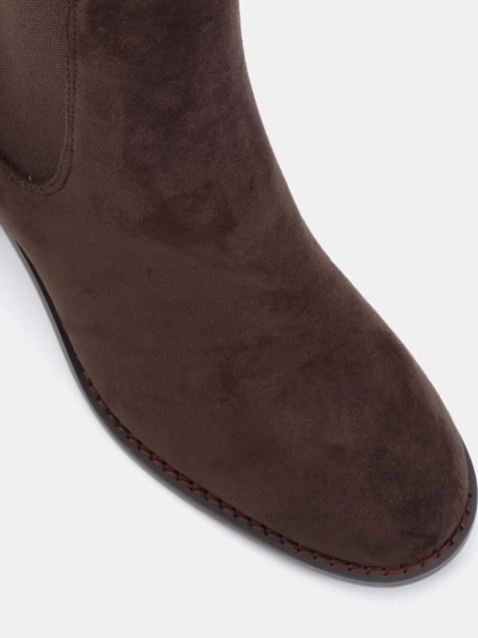 Marron - Novo bottines Juno à talon carré coupe large Chelsea