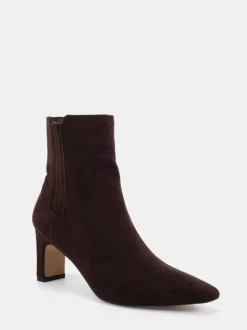 Marron - Novo Bottines Kara Low Slim à talon carré Squre Point Chelsea