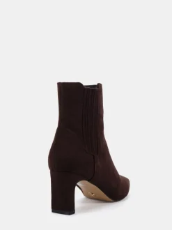 Marron - Novo Bottines Kara Low Slim à talon carré Squre Point Chelsea