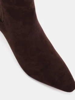 Marron - Novo Bottines Kara Low Slim à talon carré Squre Point Chelsea