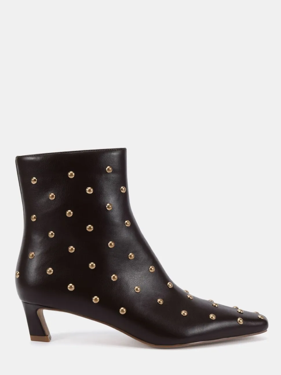 Marron - Novo bottines Kiki cloutées à talon bas