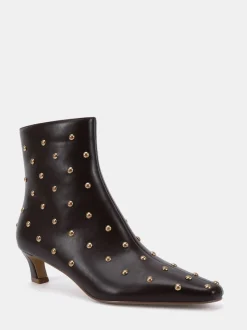 Marron - Novo bottines Kiki cloutées à talon bas