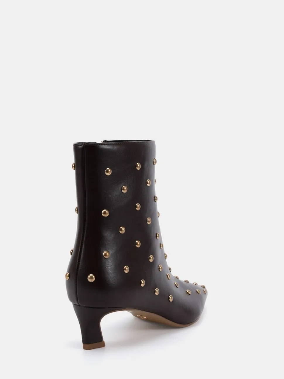 Marron - Novo bottines Kiki cloutées à talon bas