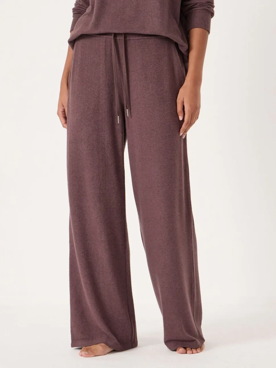 Marron - Pantalon de jogging large Hush Elle super doux