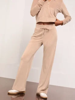 Marron - Pantalon de jogging Lipsy Ample décontracté en velours brodé