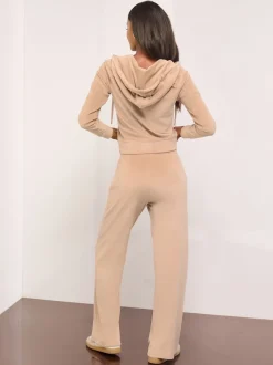 Marron - Pantalon de jogging Lipsy Ample décontracté en velours brodé