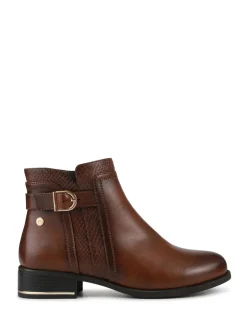 Marron - Pavers Ladies Ankle Bottes Smart