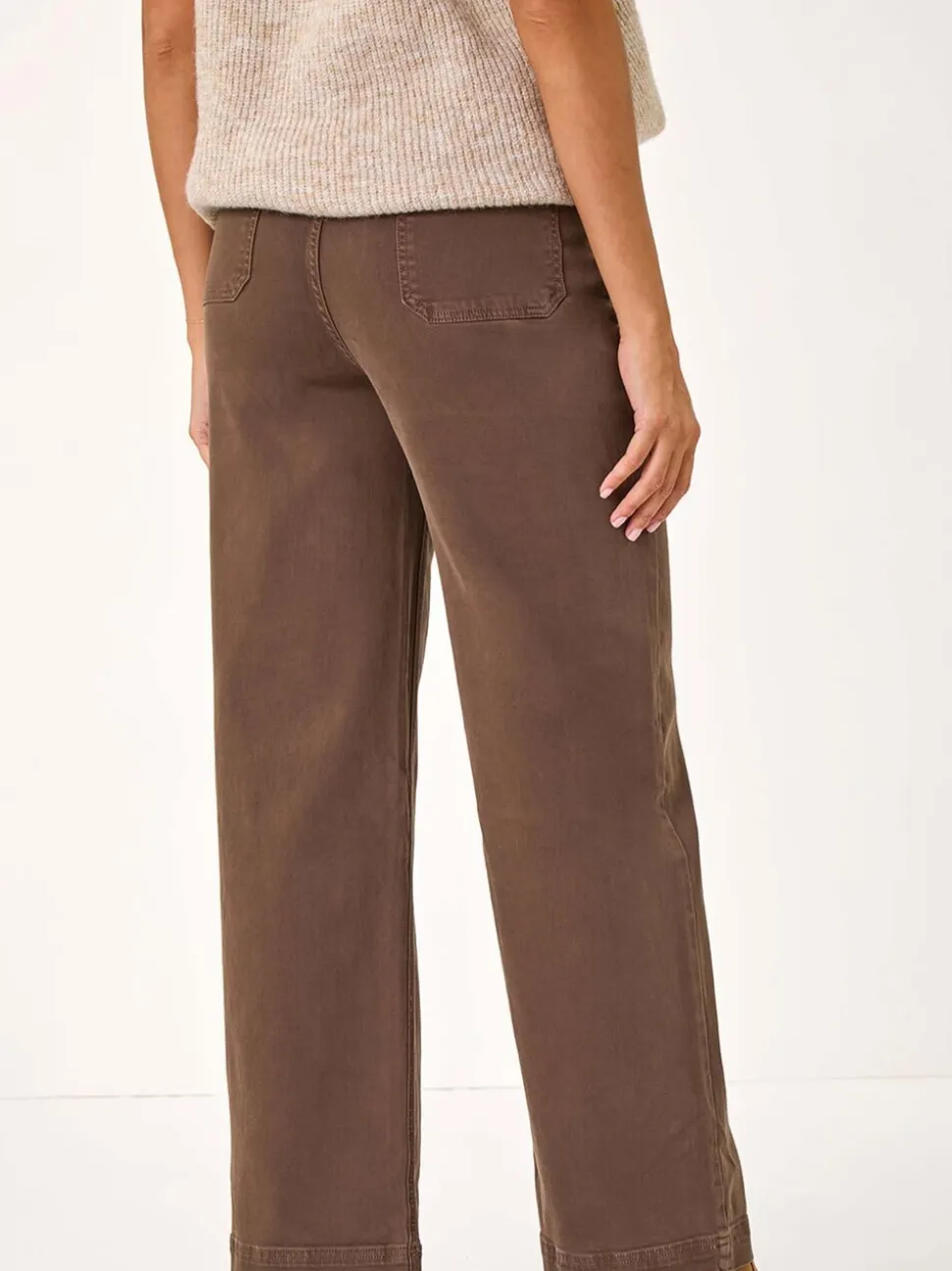 Marron - Roman Coton Blend Ample Extensible Jeans