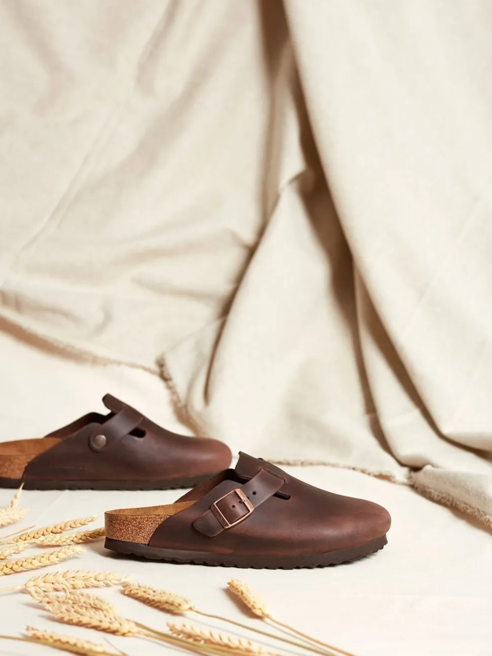 Marron - Sabots Birkenstock Boston Oil en cuir