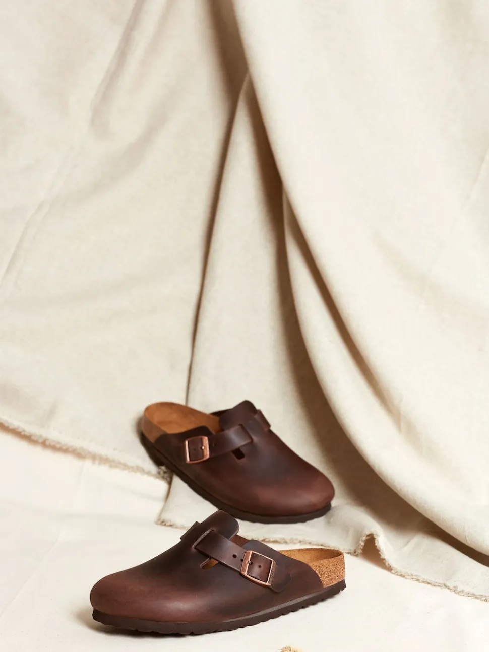 Marron - Sabots Birkenstock Boston Oil en cuir