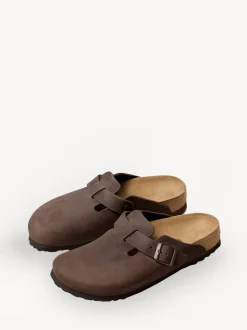Marron - Sabots Birkenstock Boston Oil en cuir