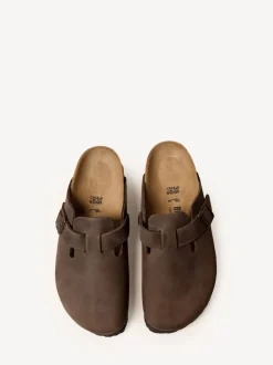 Marron - Sabots Birkenstock Boston Oil en cuir