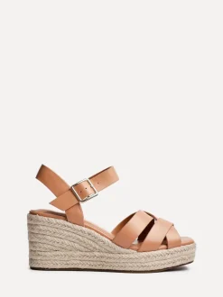 Marron - Sandales Linzi Sheena Cross-over Front Compensées