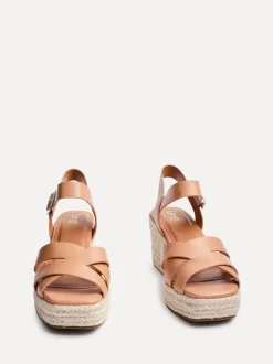 Marron - Sandales Linzi Sheena Cross-over Front Compensées