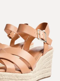 Marron - Sandales Linzi Sheena Cross-over Front Compensées