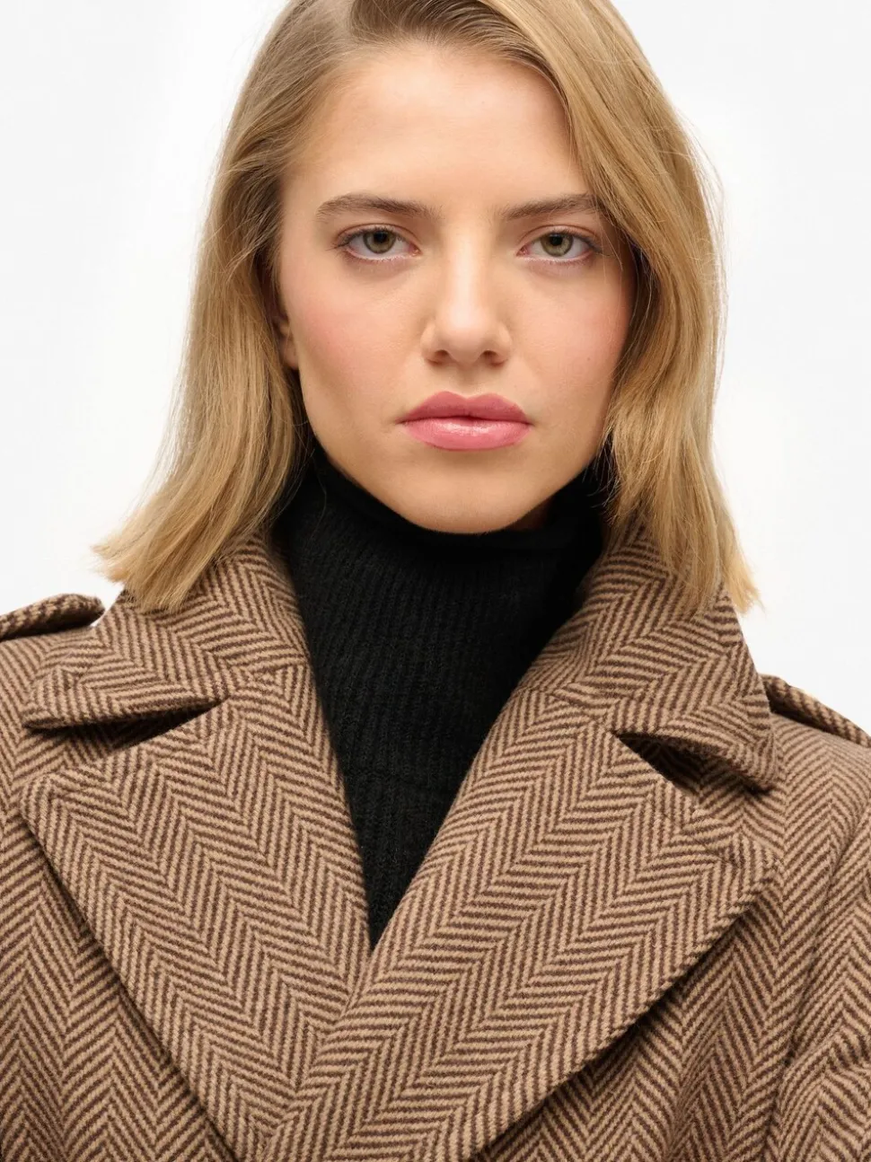 Marron - Superdry Manteau Double boutonnage en laine Blend