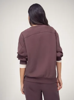 Marron - Sweat-shirt OSIA oversize à col rond