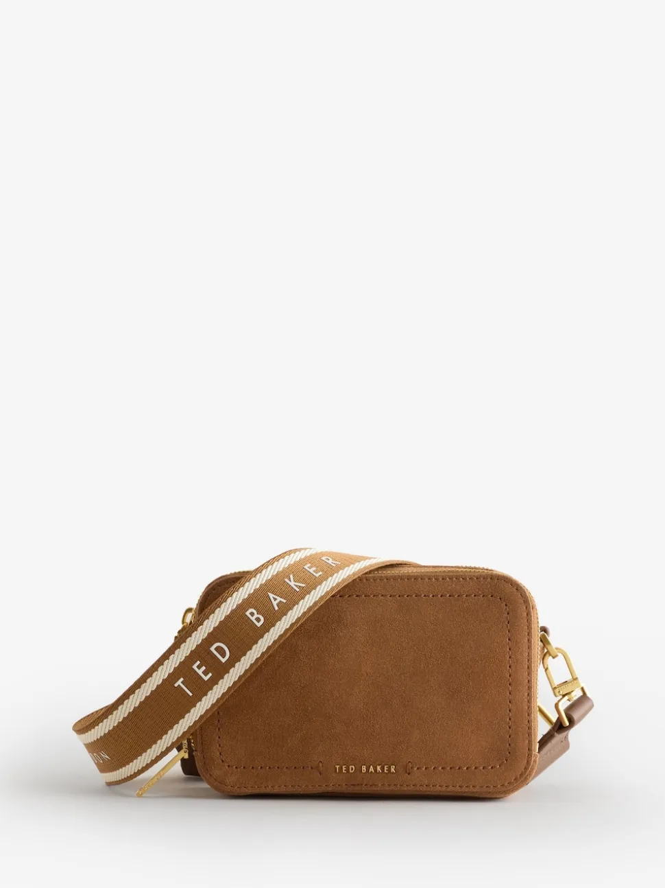 Marron - Ted Baker SHAYANN - Sac à bandoulière en daim Webbing marron