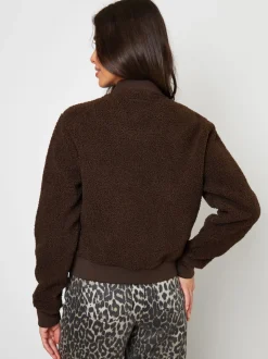 Marron - Threadbare Borg aviateur imitation peau de mouton