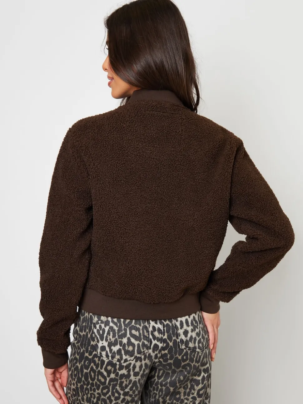 Marron - Threadbare Borg aviateur imitation peau de mouton