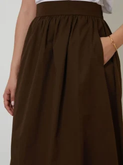 Marron - Threadbare Jupe midi avec poches